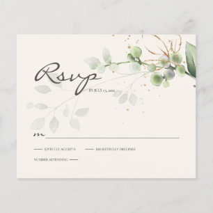 Budget Eukalyptus-Grün RSVP-Antwortkarte