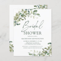 Budget Eukalyptus Ivy Bridal Dusche Einladung