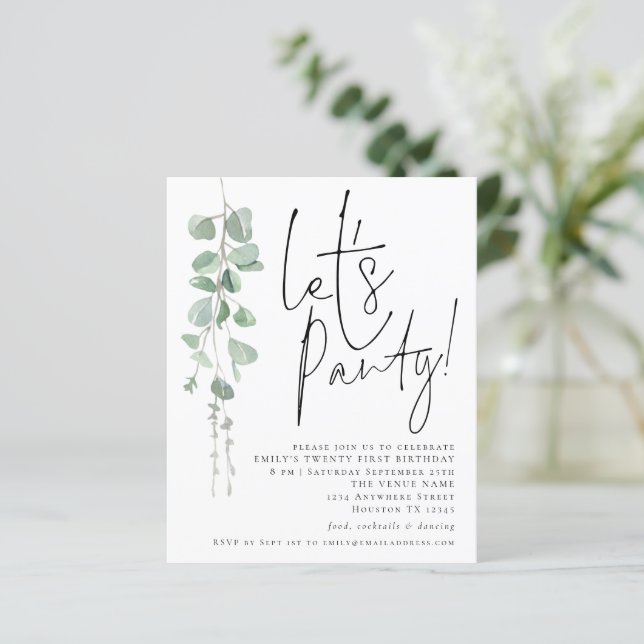 Budget Eukalyptus Lasse Party 21. Geburtstagsfeier (Stehend Vorderseite)