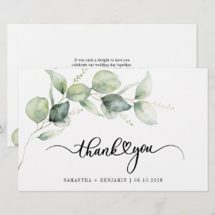 Budget Eukalyptus Script Wedding Vielen Dank Briefpapier