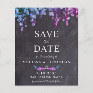 Budget Eukalyptus Slate Save the Date Postkarte