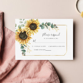 Budget Eukalyptus Sunflower Enclosure RSVP Card
