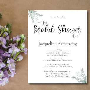 Budget Eukalyptus Watercolor Brautparty Flyer
