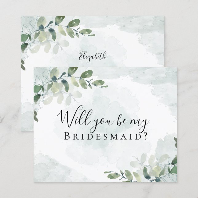 BUDGET Eukalyptus Werden Sie meine Bridesmaid? Kar (Vorne/Hinten)