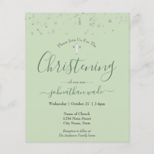 Budget Extravagant Script Christening Flyer