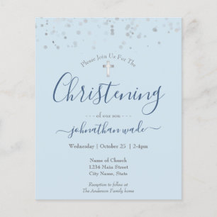 Budget Extravagant Script Christening Flyer