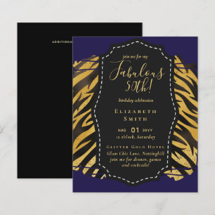 BUDGET Fabulous 50. Geburtstag Glam Chick Inviteni