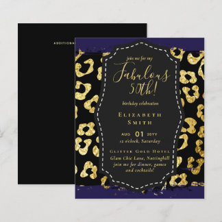 BUDGET Fabulous 50. Geburtstag Glam Chick Inviteni