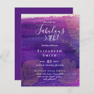 BUDGET Fabulous 50. Geburtstag Glam Chick Inviteni