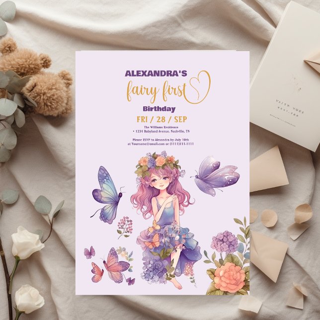 Budget Fairy First Enchanted Woodland 1. Geburtsta Flyer (Von Creator hochgeladen)