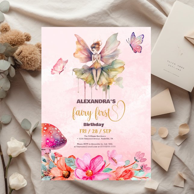 Budget Fairy First Girl's 1. Geburtstag Flyer (Von Creator hochgeladen)