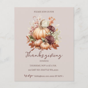 Budget Fall Floral Pumpkins Erntedank einladen