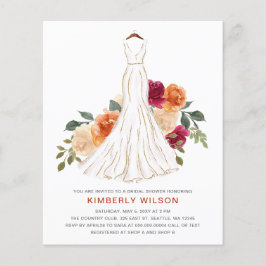 Budget Fall Floral Wedding Dress Brautparty