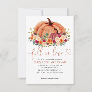 Budget Fall Liebe Terracotta Pumpkin Brautparty Mitteilungskarte