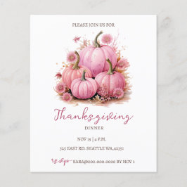 Budget Fall Pink Pumpkins Erntedank Einladungen