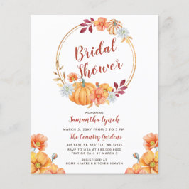 Budget Fall Pumpkin Bridal Dusche Einladung