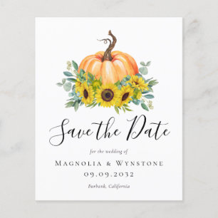 BUDGET Fall Pumpkin Hochzeit speichern das Datum