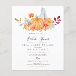Budget Fall Pumpkins Bridal Dusche Einladung