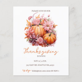 Budget Fall Pumpkins Erntedank Einladung
