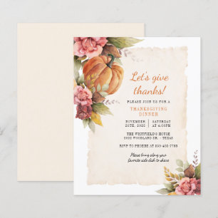 Budget Fall Rustic Pumpkin Erntedank Einladung