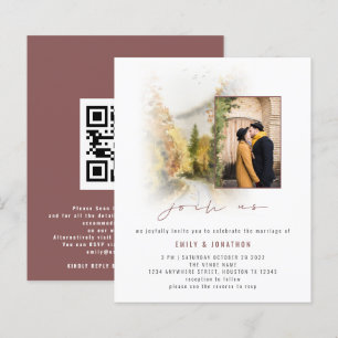 Budget Fall Trees Foto QR Mitglied uns Hochzeitsei