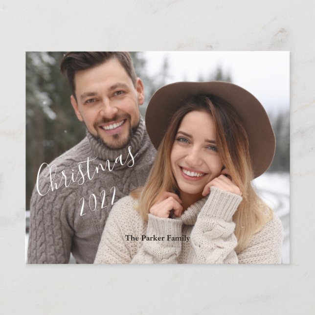 Budget Family Foto Weihnachten 2022 Karte (Vorderseite)