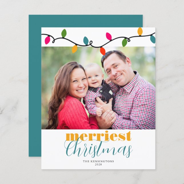 Budget Farbenfrohe Weihnachtsbeleuchtung Foto (Vorne/Hinten)