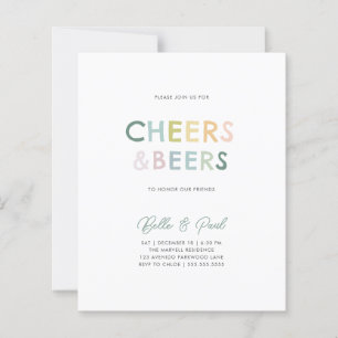 Budget Farbige Cheers & Beers Moden Couple Shower