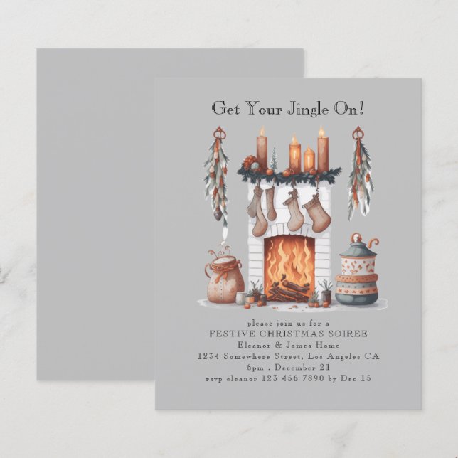 Budget Feste Weihnachtsfeiertage Party Einladung (Vorne/Hinten)