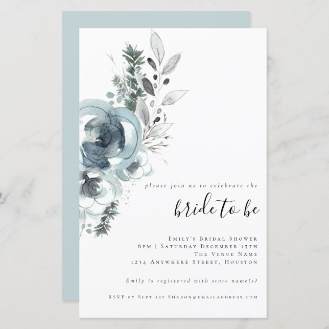 Budget Festival Florals Bridal Dusche Einladung (Vorne/Hinten)