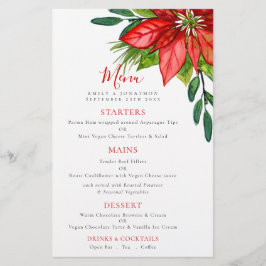 Budget Festival Wedding Poinsettia Foliage Menu