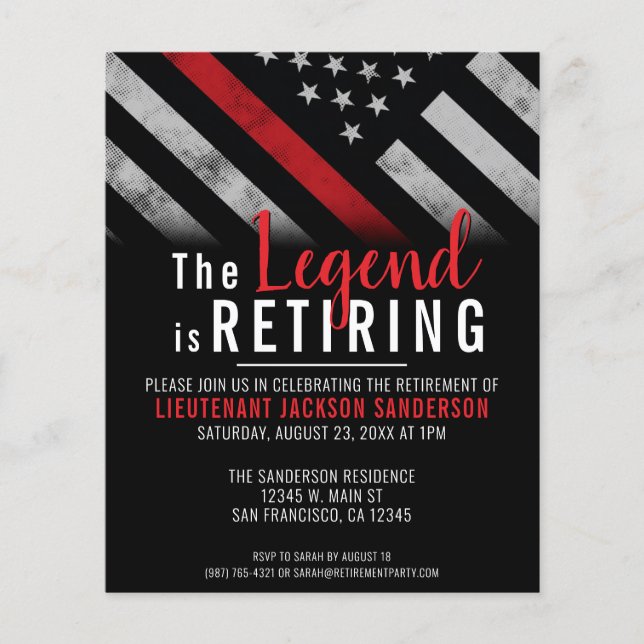 Budget Feuerwehrruhestand Feuerwehrmann Einladung (Vorderseite)