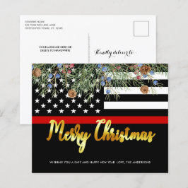 Budget Firefighter Frohe Weihnachts-Postkarte