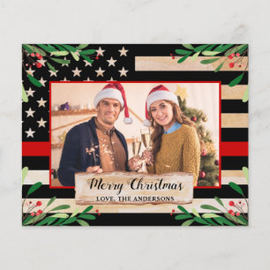 Budget Firefighter Thin Red Line Flag Weihnachten