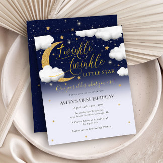 Budget First Birthday Twinkle Twinkle Little Star Flyer