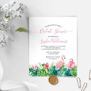 Budget Flamingos Tropical Bridal Dusche Einladung