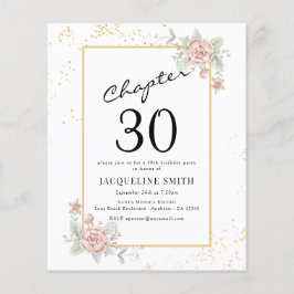 Budget Floral 30. Geburtstag Einladung Flyer