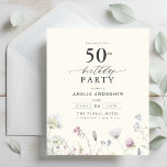 Budget Floral 50. Geburtstag Einladung Flyer<br><div class="desc">Feiern Sie stilvoll mit einer Blumenkalligraphie aus dem 50. Jahrhundert, perfekt für einen Meilenstein-Event. Mit lebendigen Blumenmotiven und eleganter Kalligraphie Set diese Einladung einen skurrilen und dennoch raffinierten Ton für Ihre Feier. Das üppige Gartenthema verbindet natürliche Schönheit mit anmutiger Typografie und schafft einen zeitlosen und einladenden Look. Ideal für Ansammlungen...</div>