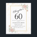 Budget Floral 60. Geburtstag Einladung Flyer<br><div class="desc">Eine raffinierte und elegante Geburtstagseinladung. BITTE BEACHTEN SIE,  dass diese Budgetoption ein Flyer ist (keine Umschläge inbegriffen) und somit der niedrige Preis ist - die SATIN-Option ist die dickere Wahl. Das Design hat eine zusätzliche Textvorlage auf der Rückseite (ja,  Mehrwert!) für zusätzliche Details wie UAWG,  Wegbeschreibung etc.</div>