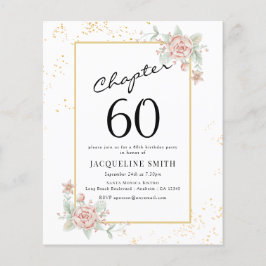 Budget Floral 60. Geburtstag Einladung Flyer