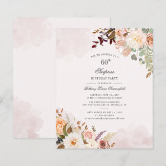 Budget Floral 60. Geburtstagsparty Einladung