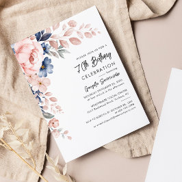 Budget Floral 70. Geburtstagsparty Einladung