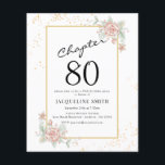 Budget Floral 80. Geburtstag Einladung Flyer<br><div class="desc">Eine raffinierte und elegante Geburtstagseinladung. BITTE BEACHTEN SIE,  dass diese Budgetoption ein Flyer ist (keine Umschläge inbegriffen) und somit der niedrige Preis ist - die SATIN-Option ist die dickere Wahl. Das Design hat eine zusätzliche Textvorlage auf der Rückseite (ja,  Mehrwert!) für zusätzliche Details wie UAWG,  Wegbeschreibung etc.</div>