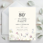 Budget Floral 80. Geburtstag Einladung Flyer<br><div class="desc">Feiern Sie stilvoll mit einer blumengeschmückten Kalligraphie aus dem 80. Jubiläum, perfekt für einen Meilenstein. Mit lebendigen Blumenmotiven und eleganter Kalligraphie Set diese Einladung einen skurrilen und dennoch raffinierten Ton für Ihre Feier. Das üppige Gartenthema verbindet natürliche Schönheit mit anmutiger Typografie und schafft einen zeitlosen und einladenden Look. Ideal für...</div>