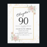 Budget Floral 90. Geburtstag Einladung Flyer<br><div class="desc">Eine raffinierte und elegante Geburtstagseinladung. BITTE BEACHTEN SIE,  dass diese Budgetoption ein Flyer ist (keine Umschläge inbegriffen) und somit der niedrige Preis ist - die SATIN-Option ist die dickere Wahl. Das Design hat eine zusätzliche Textvorlage auf der Rückseite (ja,  Mehrwert!) für zusätzliche Details wie UAWG,  Wegbeschreibung etc.</div>