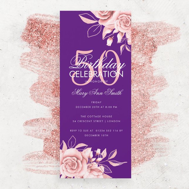 Budget Floral Birthday Party Rose Gold Lila (Von Creator hochgeladen)