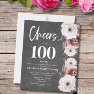 Budget Floral Cheers bis 100. Geburtstag
