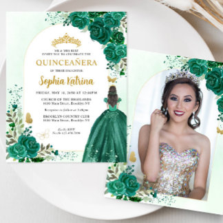 Budget Floral Emerald Green Princess Foto Quince