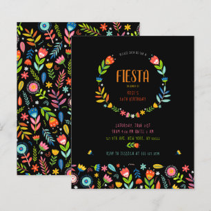 Budget Floral Fiesta Geburtstag Einladungen