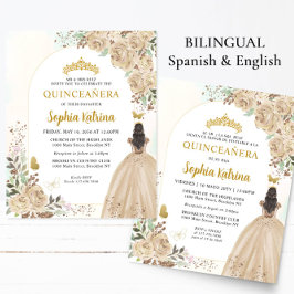 Budget Floral Gold BILINGUAL Spanisch Quinceanera